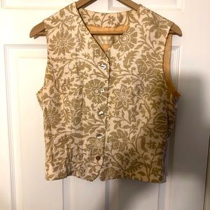 Dana Buchman silk paisley & cream vest